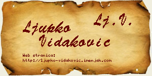Ljupko Vidaković vizit kartica